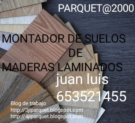 Foto montaje de suelos de maderas laminados