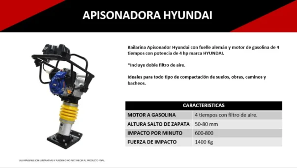 Foto maquinarias de compactación-apisonadora 4 tiempos hyundai