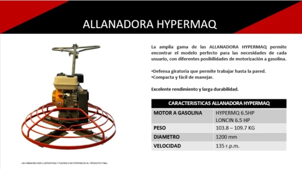Foto maquinarias para concreto-allanadora hypermaq 6.5 hp
