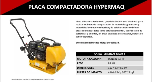 Compactadora de suelos enar  de segunda mano - Maquinarias Para Compactación-Placa Compactadora MS90-4 Ifamsa