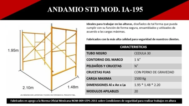 Andamios tubulares modulos apilables 20  de segunda mano - Andamios Tubulares STD MOD IA 195