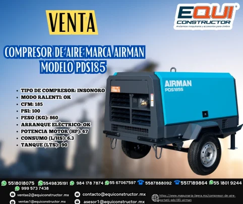 Foto venta de compresor aire airman pds185