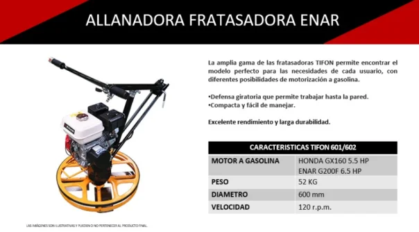 Foto maquinarias para concreto-fratasadora enar tifon 601 ifamsa