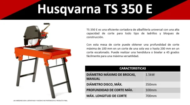Foto maquinaria de albañileria-cortadora husqvarna ts 350 e