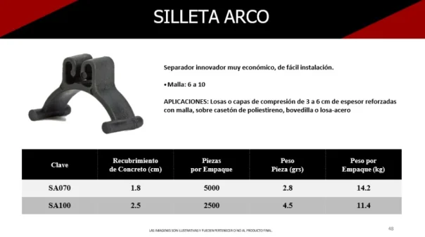 Foto material de construcción-silletas tipo arco
