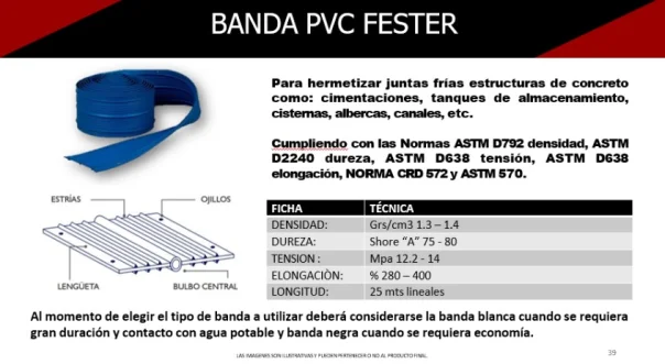 Foto materiales de construcción-banda de pvc fester