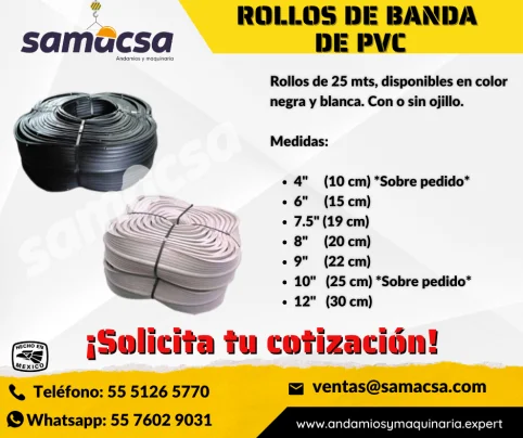 Foto banda de pvc con o sin ojillo - samacsa