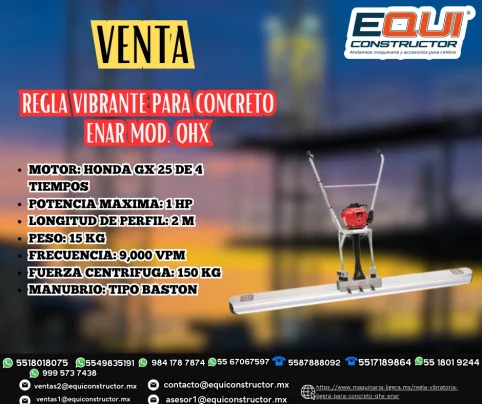 Foto regla vibrante para concreto enar mod. qhx