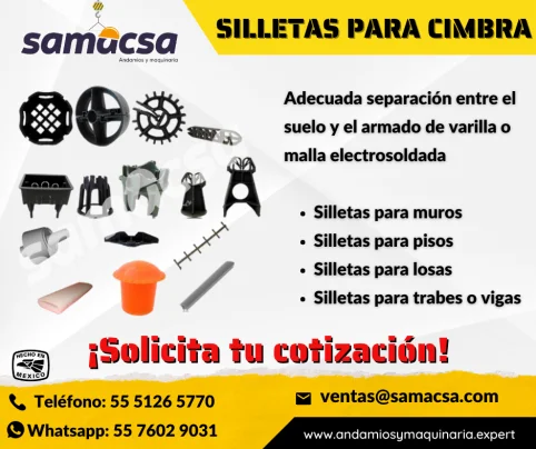 Foto silletas plásticas para calzar acero - samacsa
