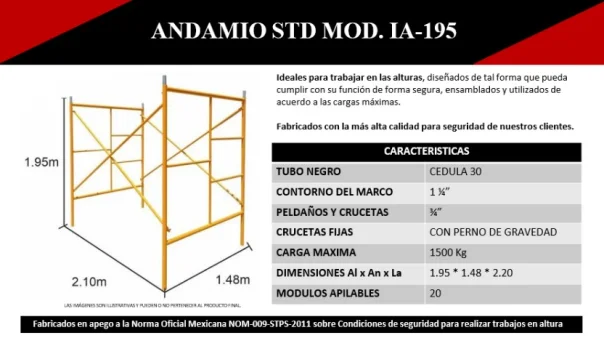 Andamios tubulares modulos apilables 20  de segunda mano - Andamiaje Tubular STD MOD IA-195