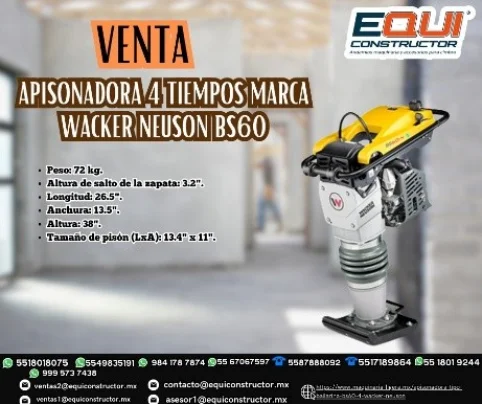 Foto apisonadora 4 tiempos modelo wacker neuson bs60